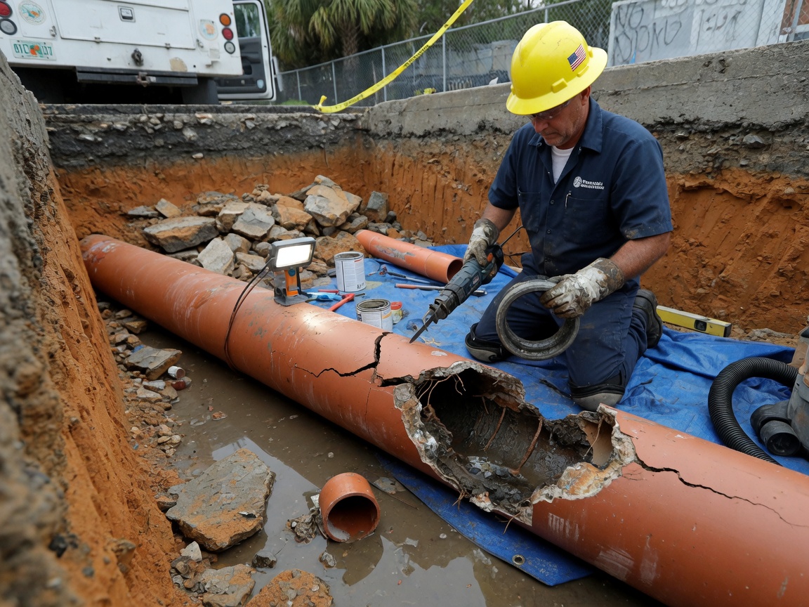 Sewer Line Repair in 32521 Municipal Center